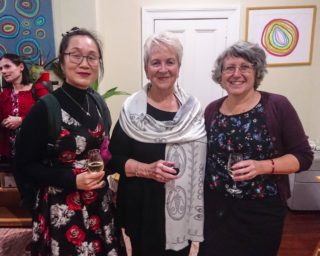 Prof Dai Fan, Liz Byrski and Lucy Dougan at the Centre for Stories